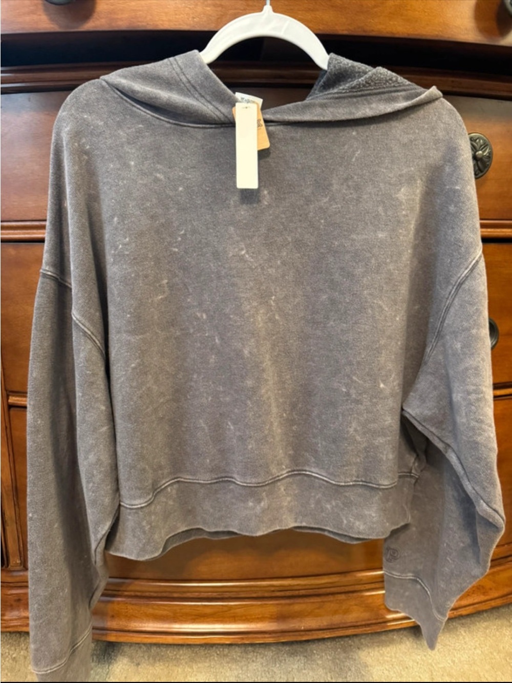 PINK Victoria's Secret Washed Charcoal Hooded Pullover